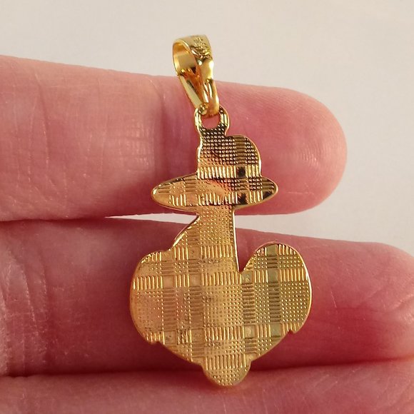 18K Yellow Gold Filled Boat Anchor Diamond Zircon Necklace Pendant Gorgeous Gift - Picture 4 of 7